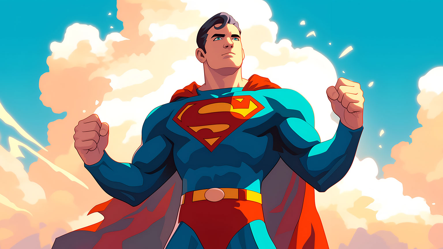Superman Heroic Pose Desktop Wallpaper