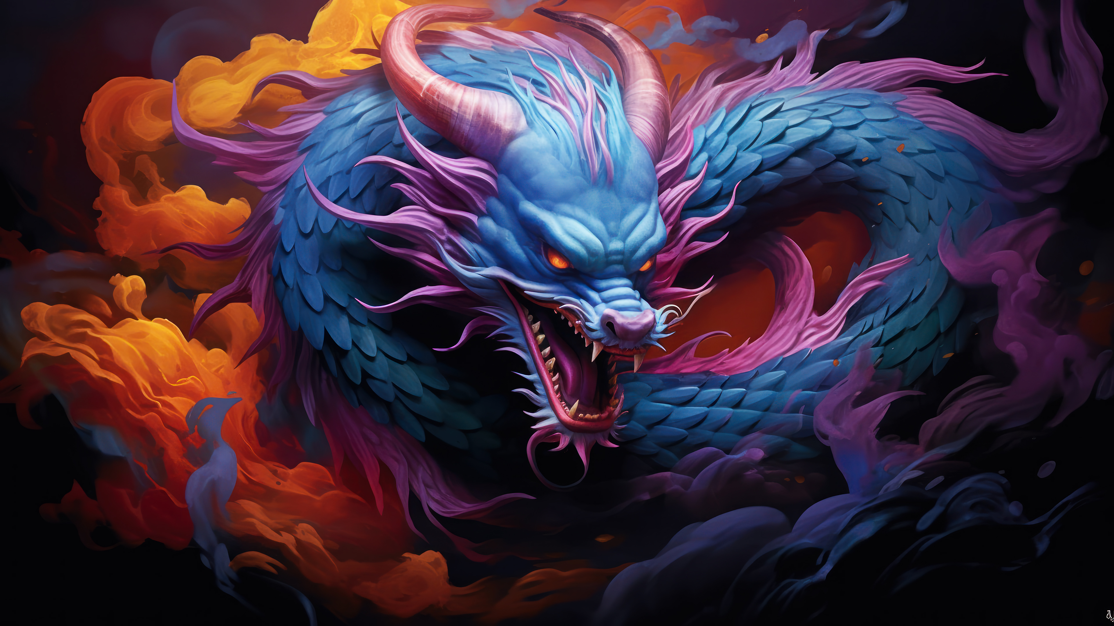 Chinese Dragon Fantasy Wallpaper 4K HD