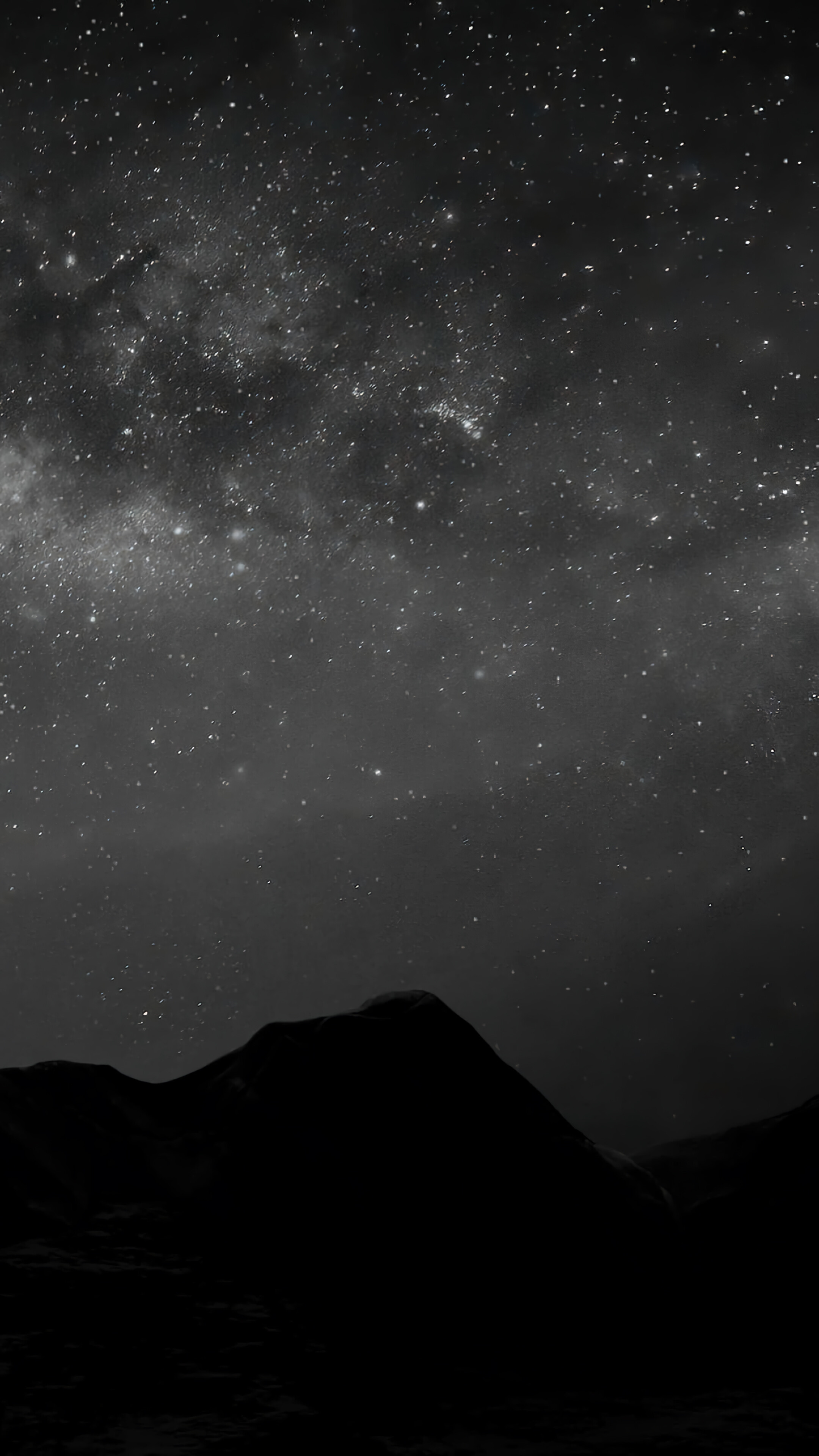Night Scenery Monochrome Wallpaper