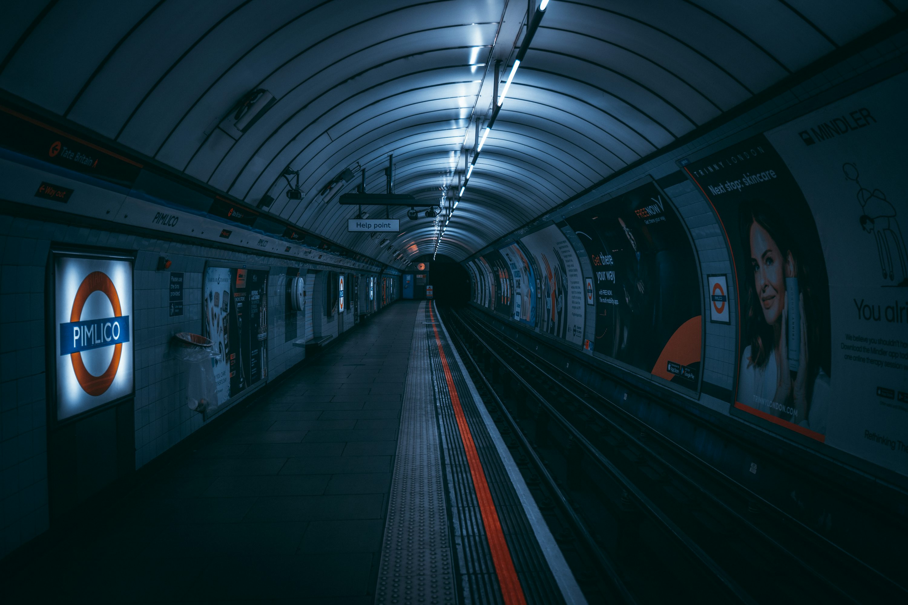 A subway station with a train photo