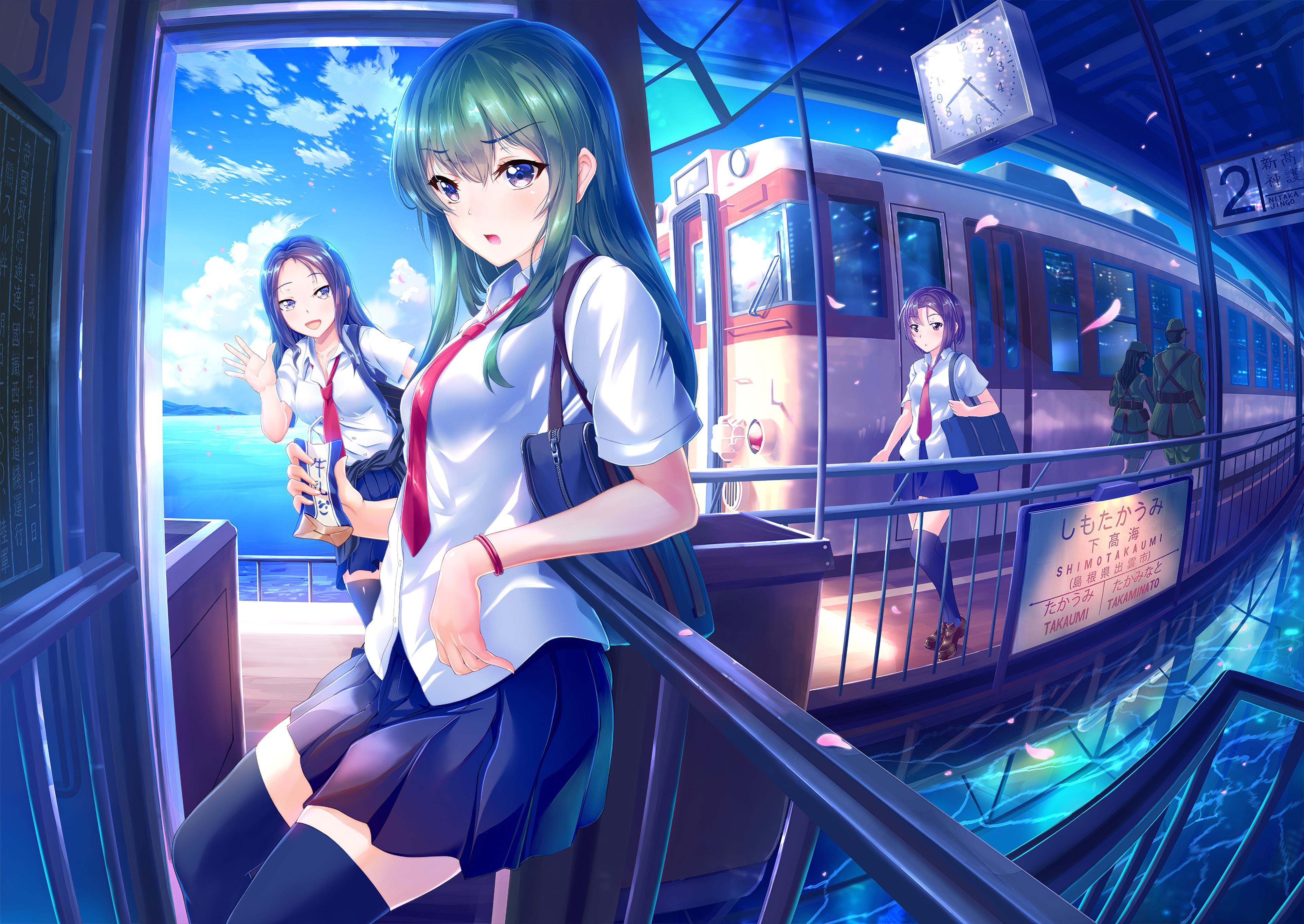 Subway Girls Anime 4k Wallpaper, HD