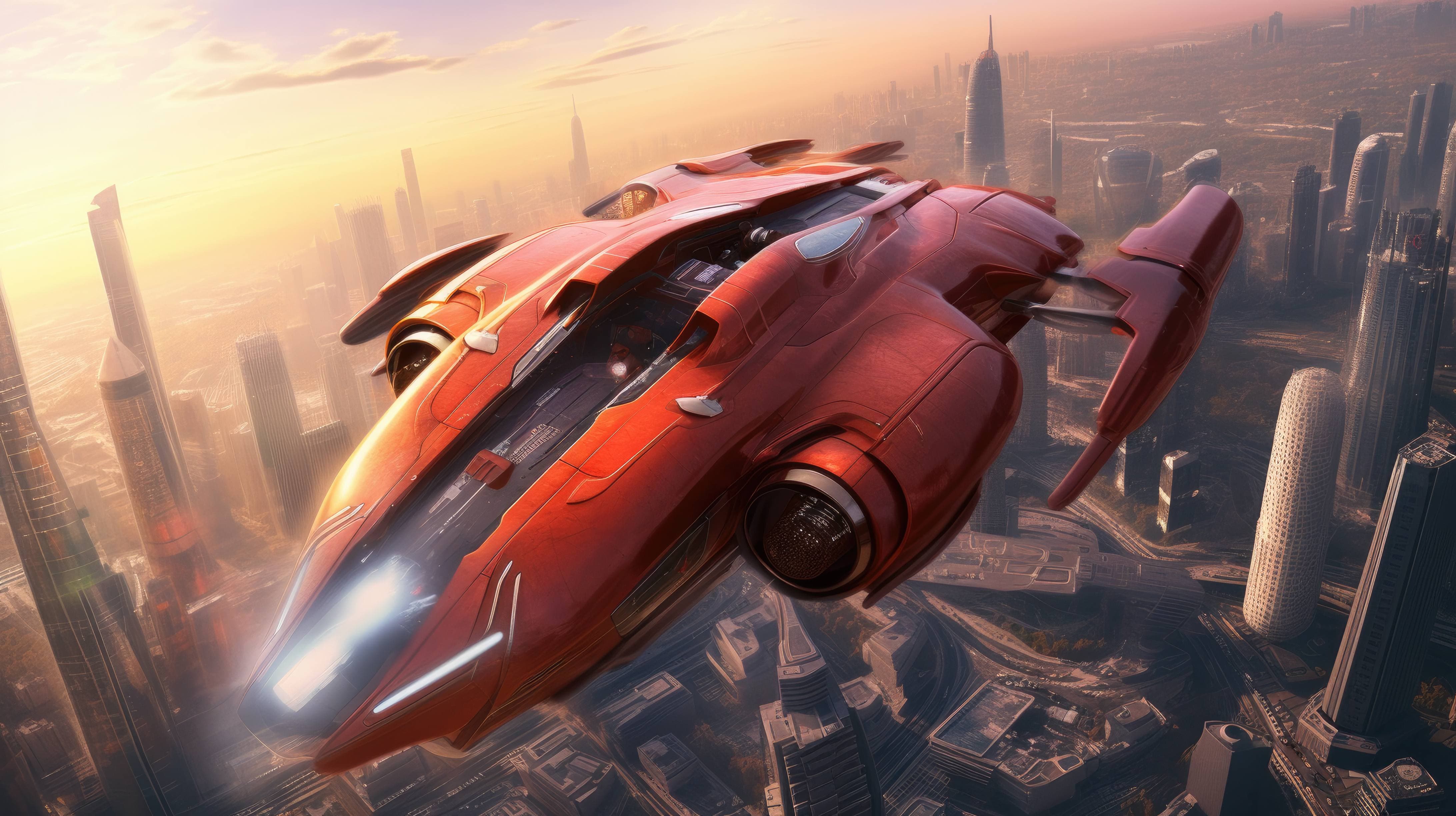 A 4K ultra HD wallpaper of a futuristic