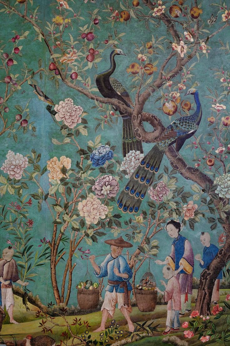 A SET OF SEVEN WALLPAPER PANELS, CHINA