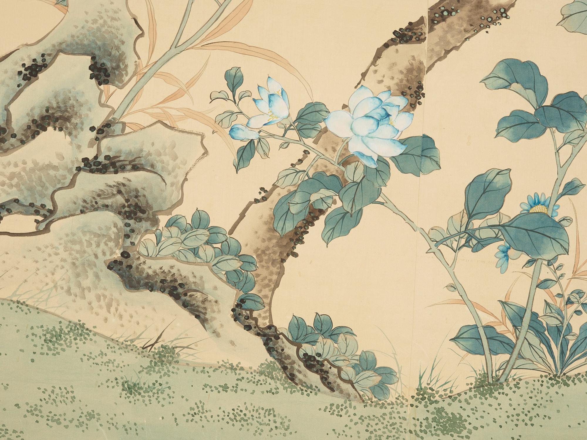 Hand Painted Silk Wallpaper, Presumably