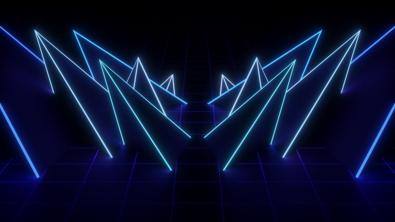 wallpaper 1366x768 net, neon, shape