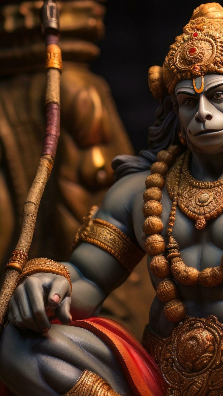 Lord Hanuman Wallpaper 4K, AI art