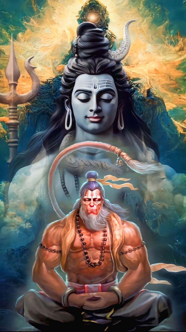 God Shiva and Hanuman iPhone Wallpaper 4K