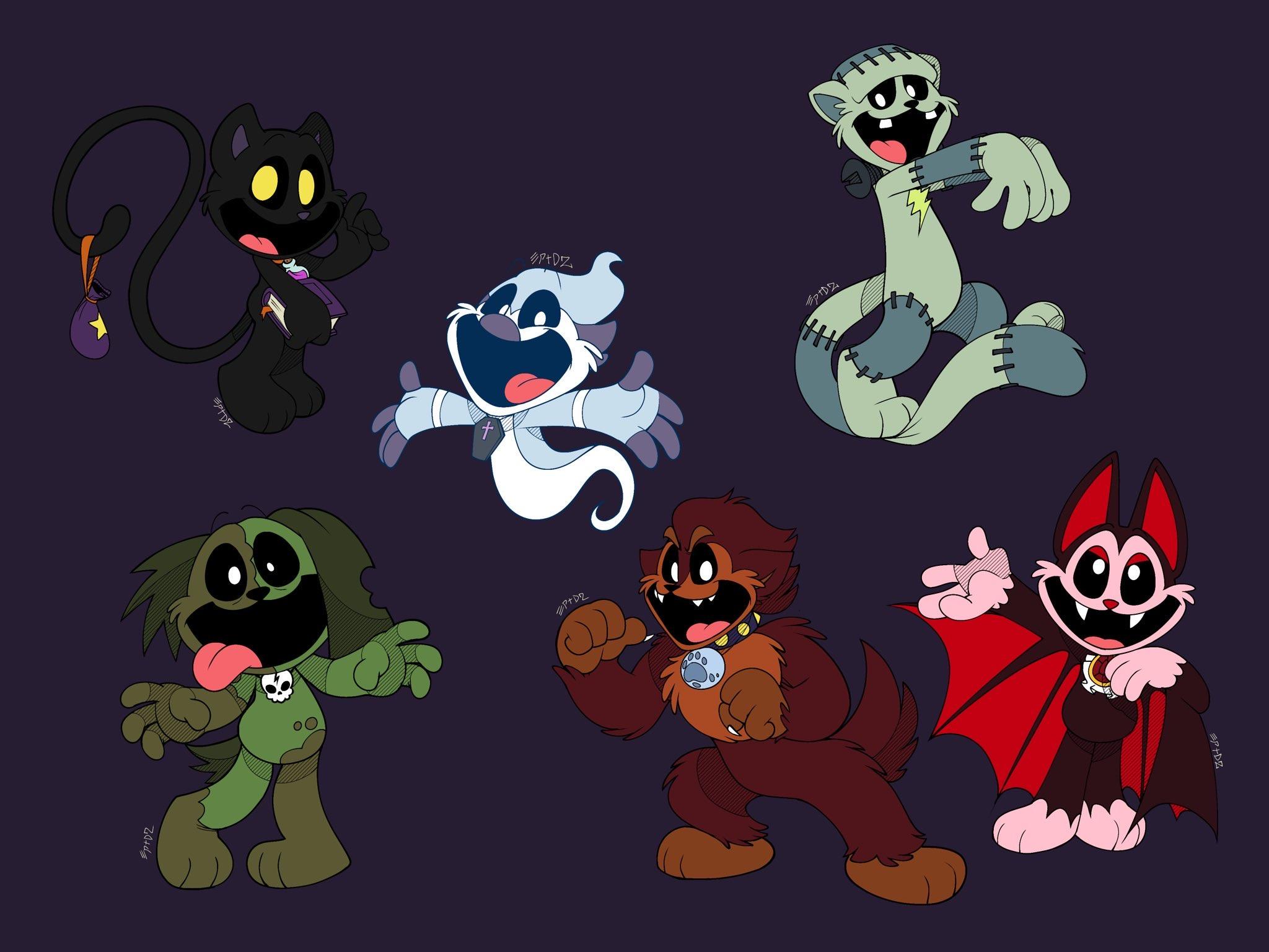 Smiling Critters: Joyful Spooks!