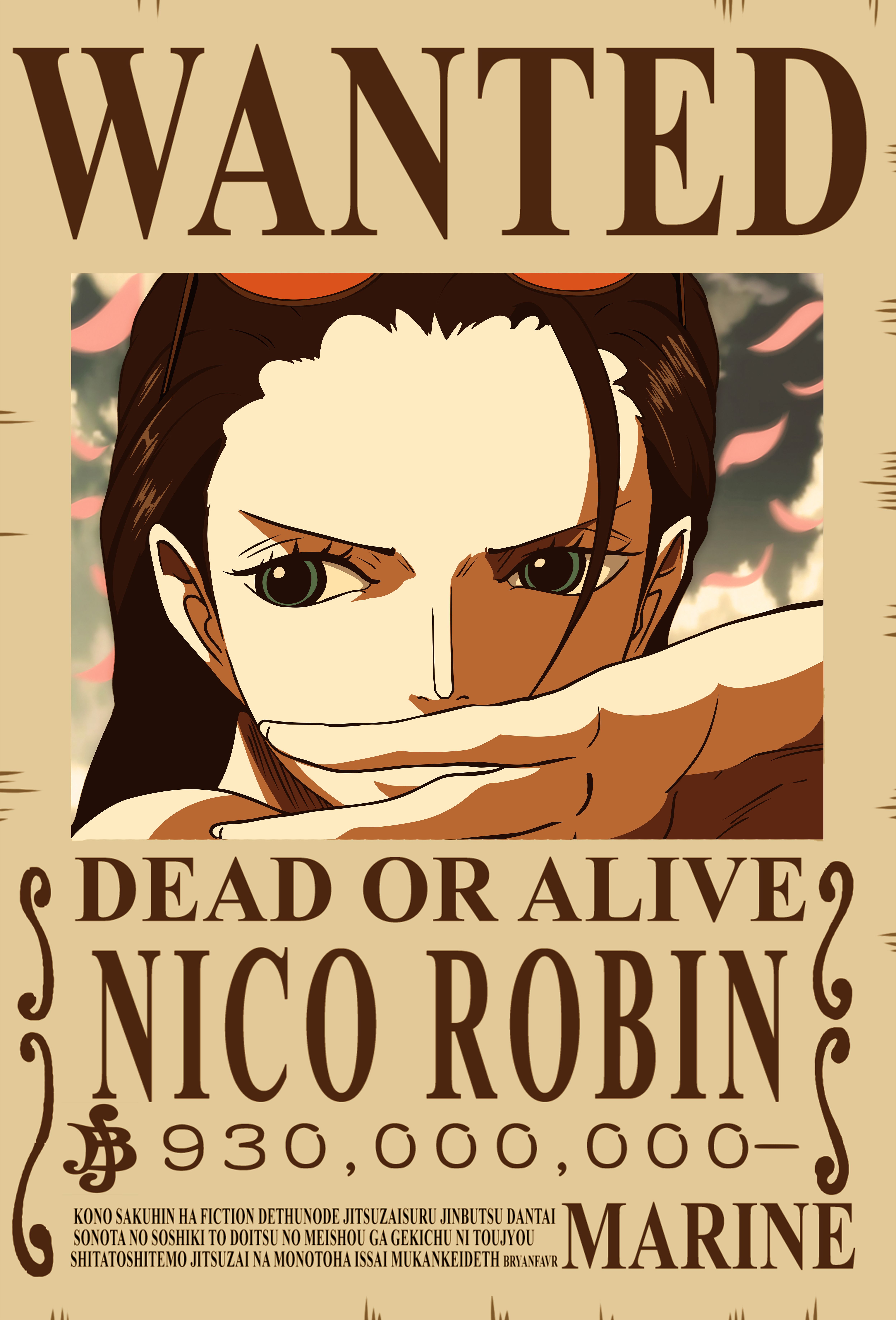 NICO ROBIN bounty wanted poster one