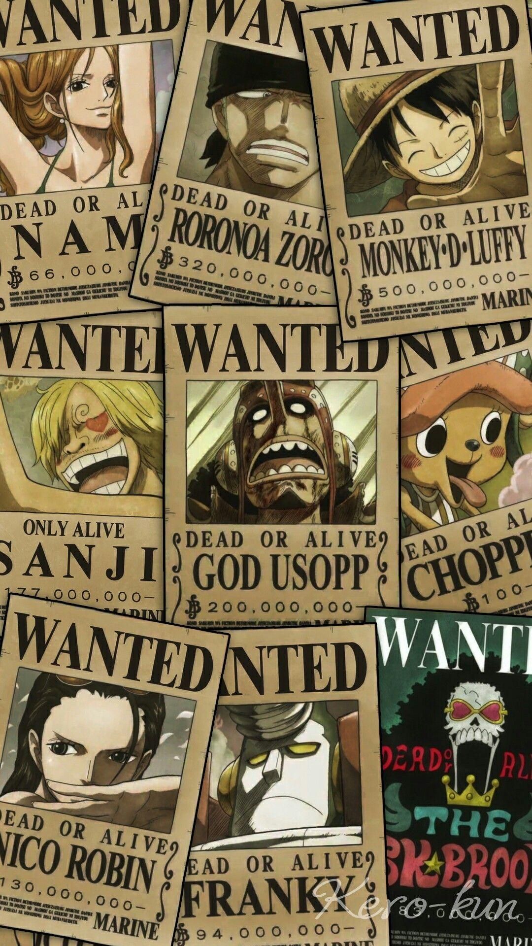 Wanted Poster Manga Luffy Zoro Sanji