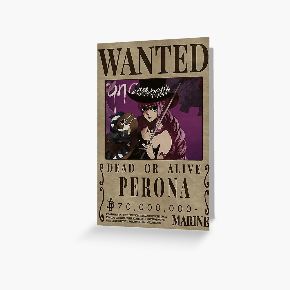 Perona Bounty One Piece Wanted Poster
