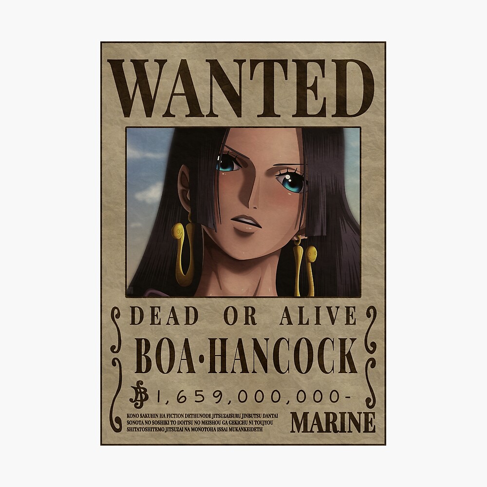One Piece Boa Hancock Wanted Pirate