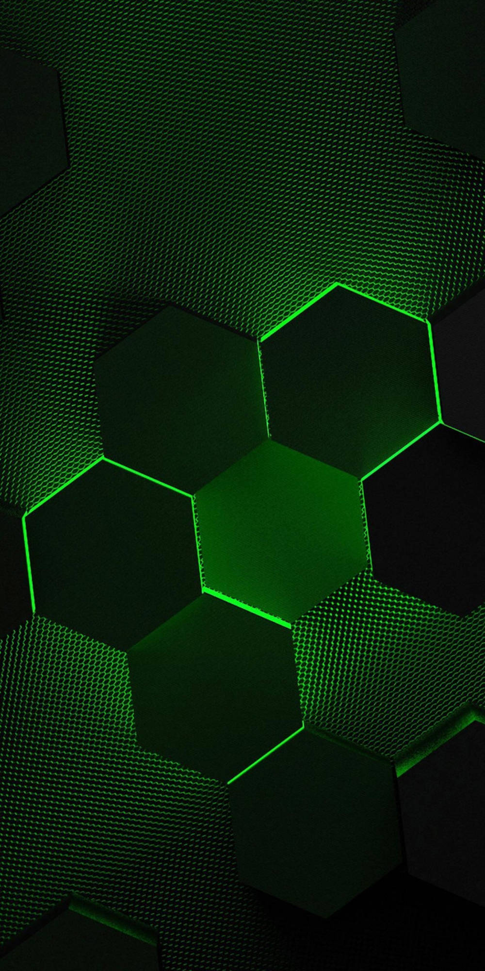Asus ROG Phone Green Hexagon Wallpaper