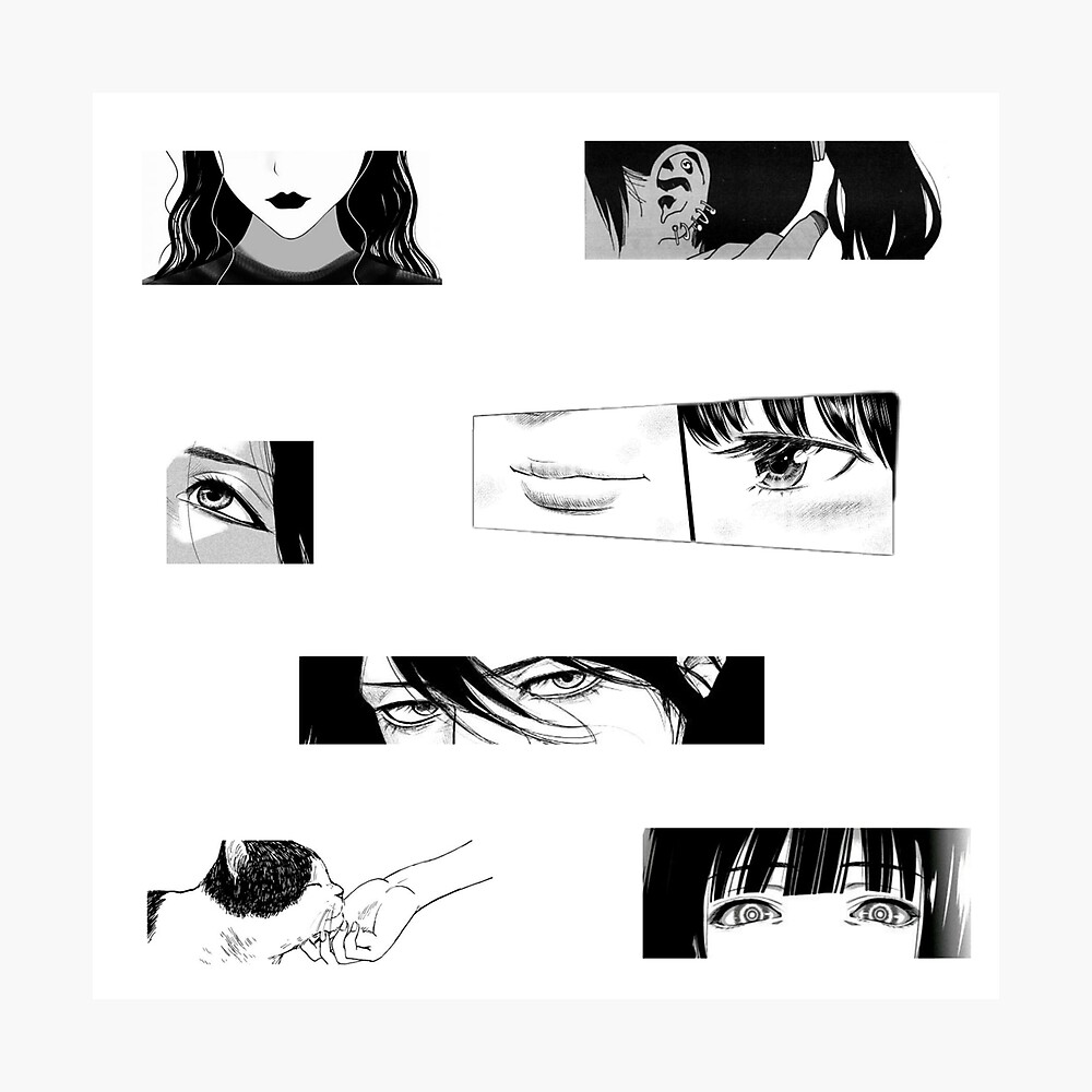 Black & white anime aesthetic Poster