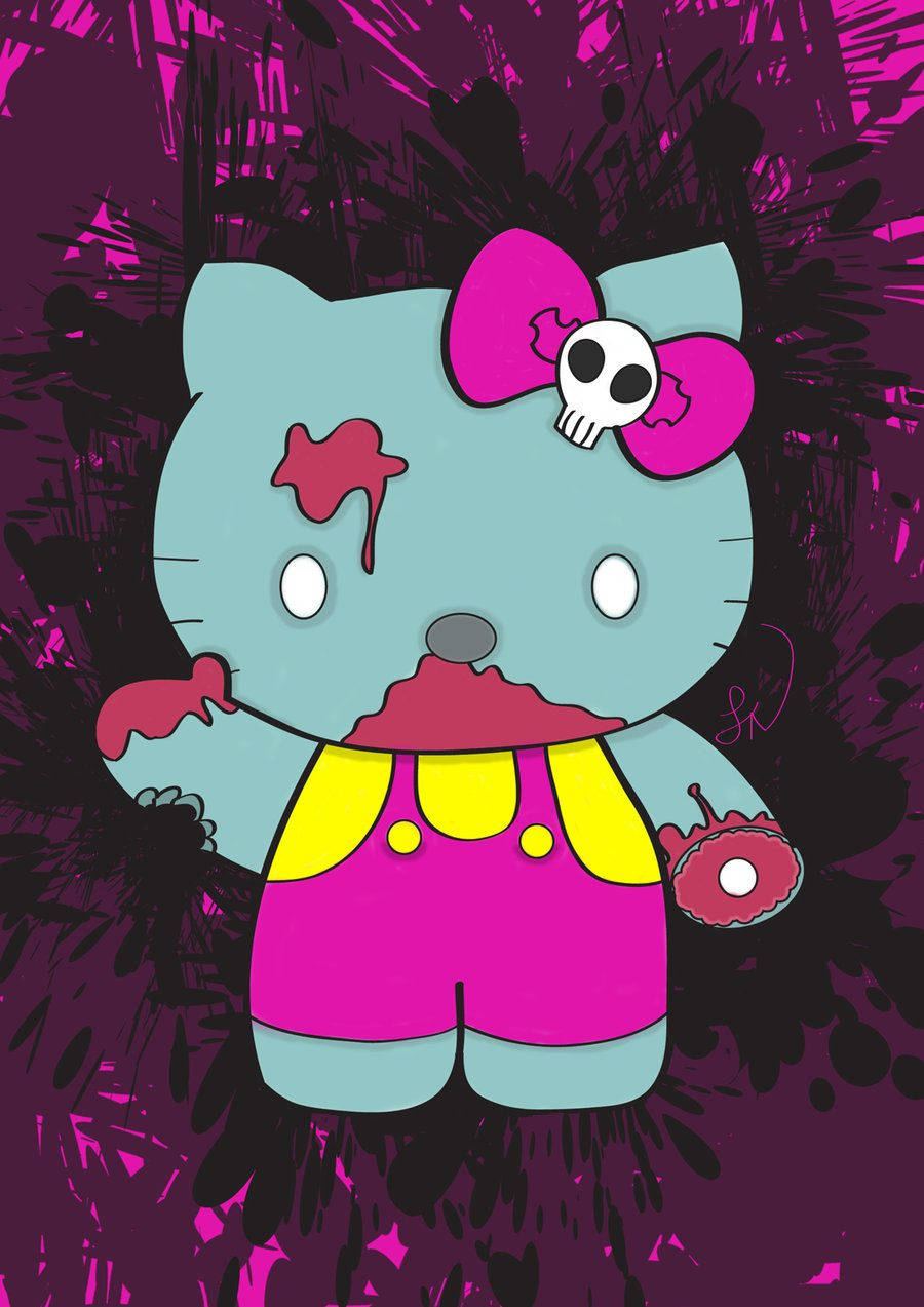 Download Hello Kitty Halloween Creepy White Eyes Wallpaper