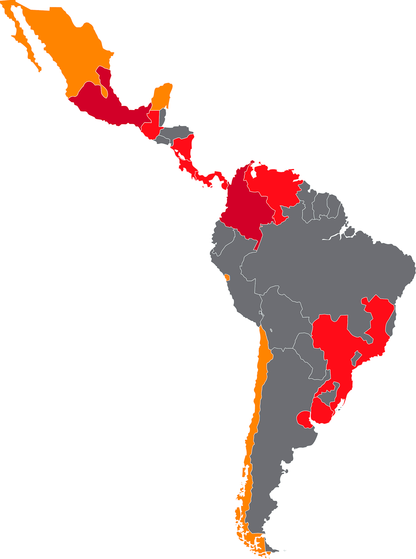 Latin America Map Venezuela Highlighted