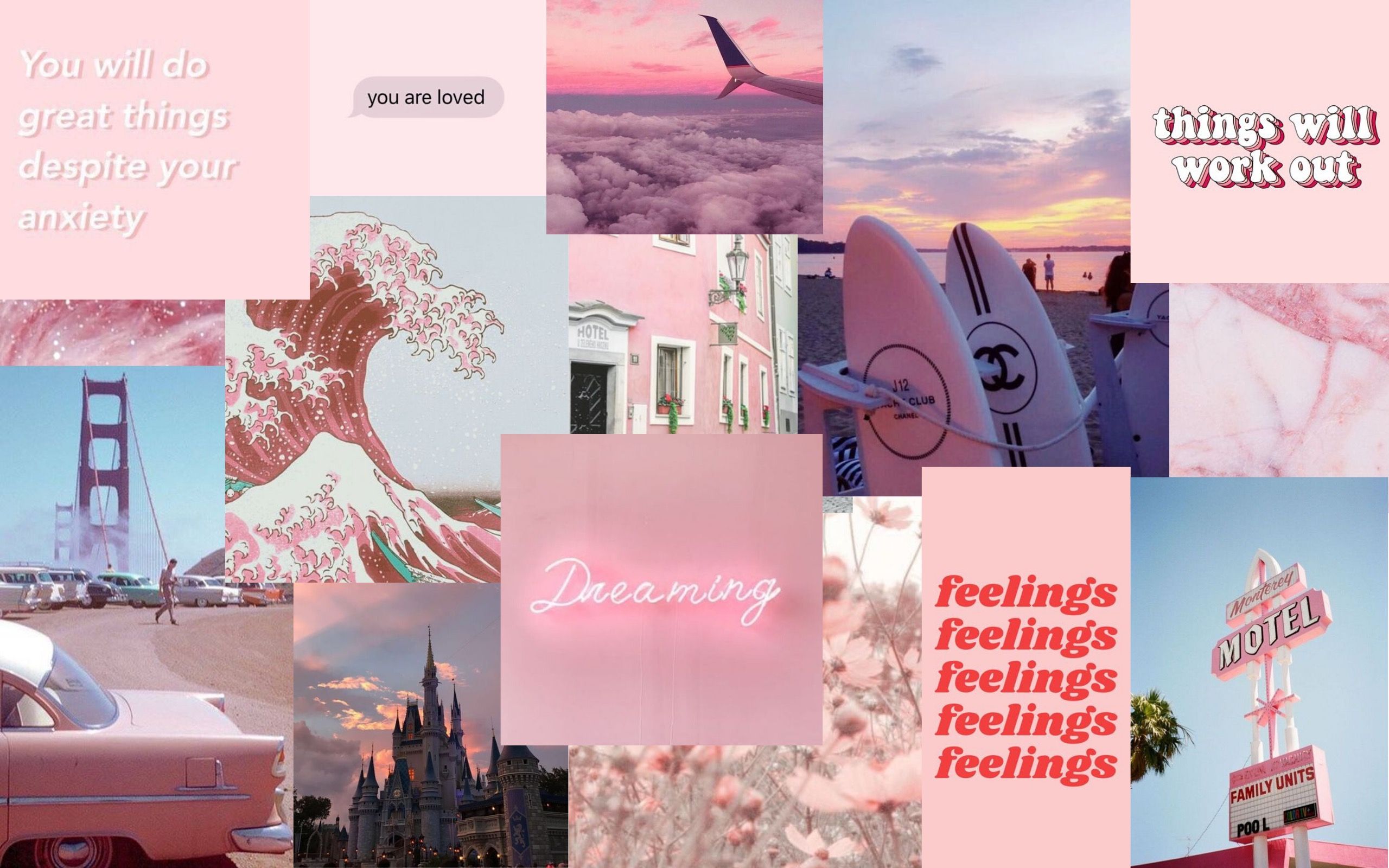 Pink Aesthetic Collage Wallpaper