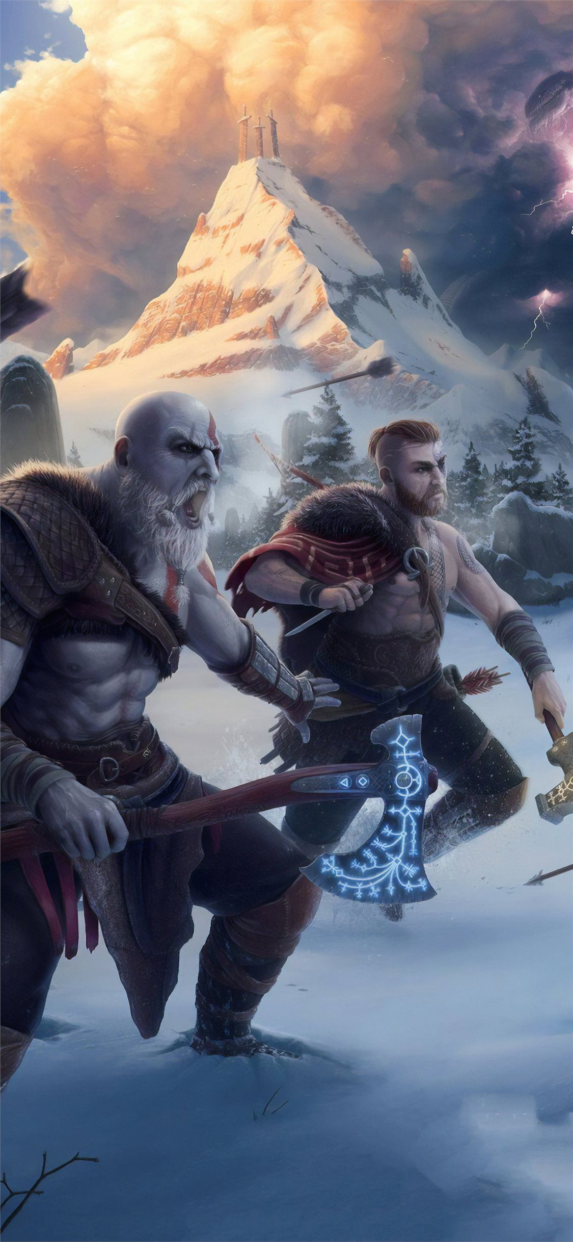god of war 4k artwork iphone x