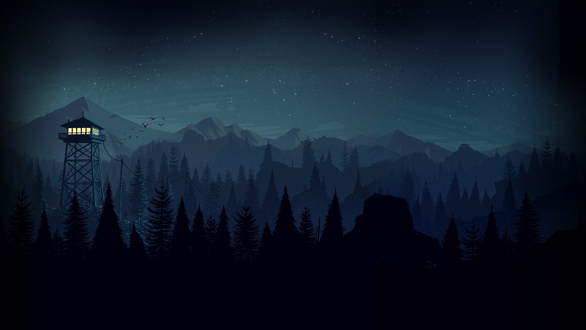 Firewatch Forest Night HD Wallpaper