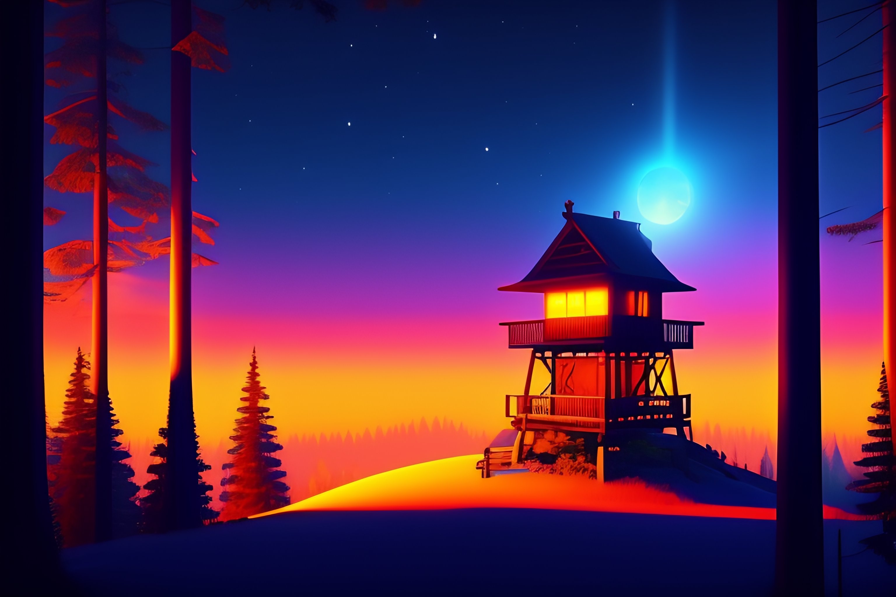 A firewatch tower in