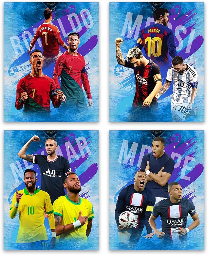 Watercolor Poster Football Star Art