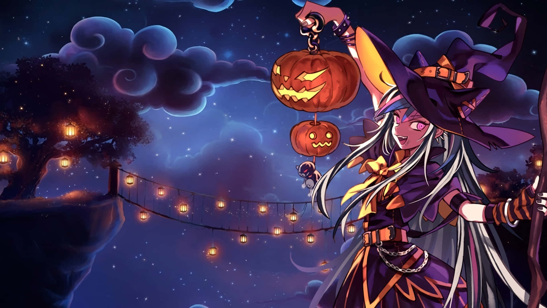 Download Spooky Anime Girl for Halloween Wallpaper