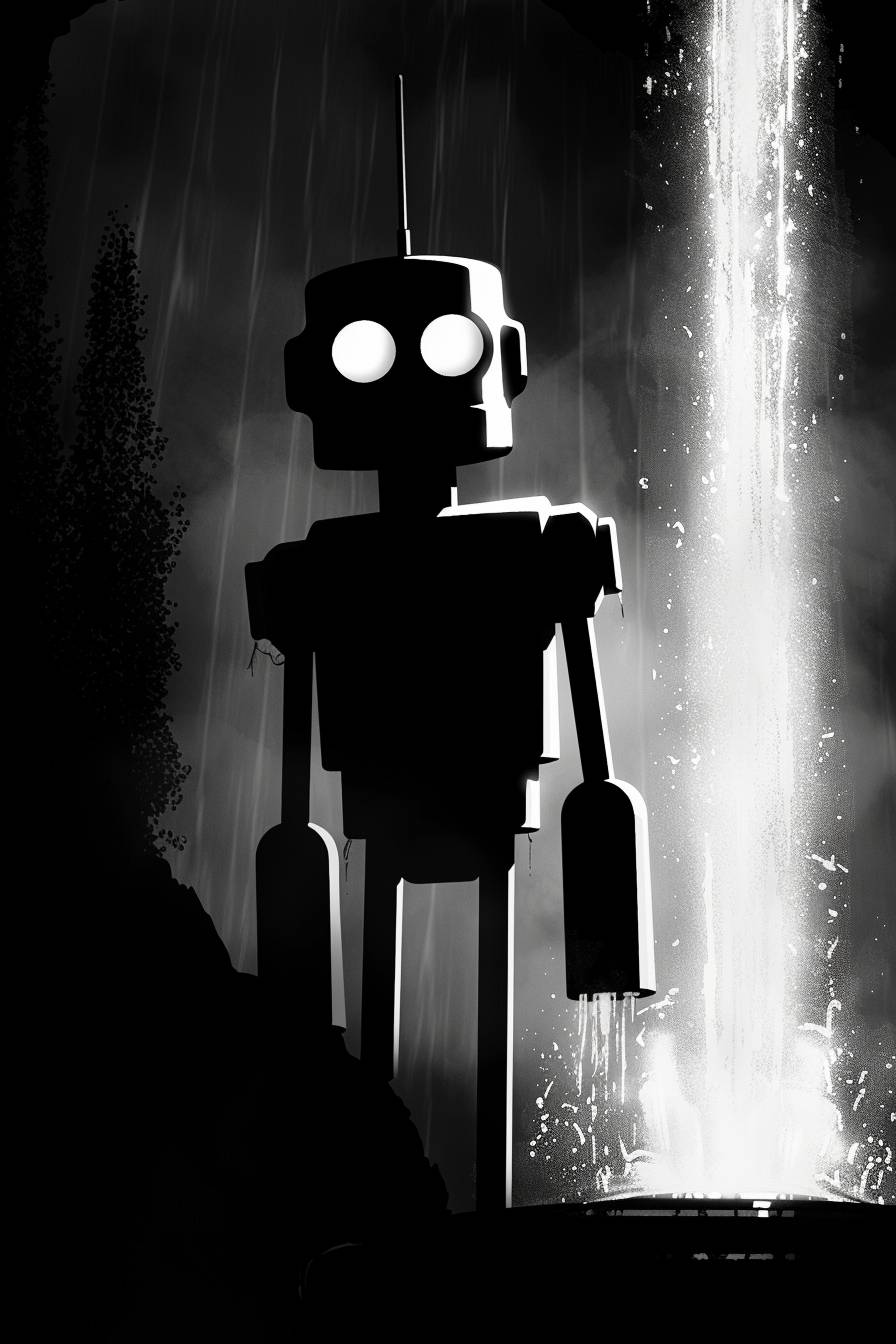 A minimalist black and white vector art