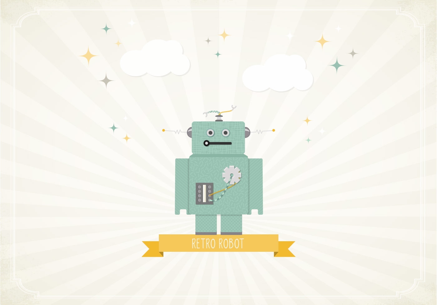 Retro Robot Wallpaper PSD