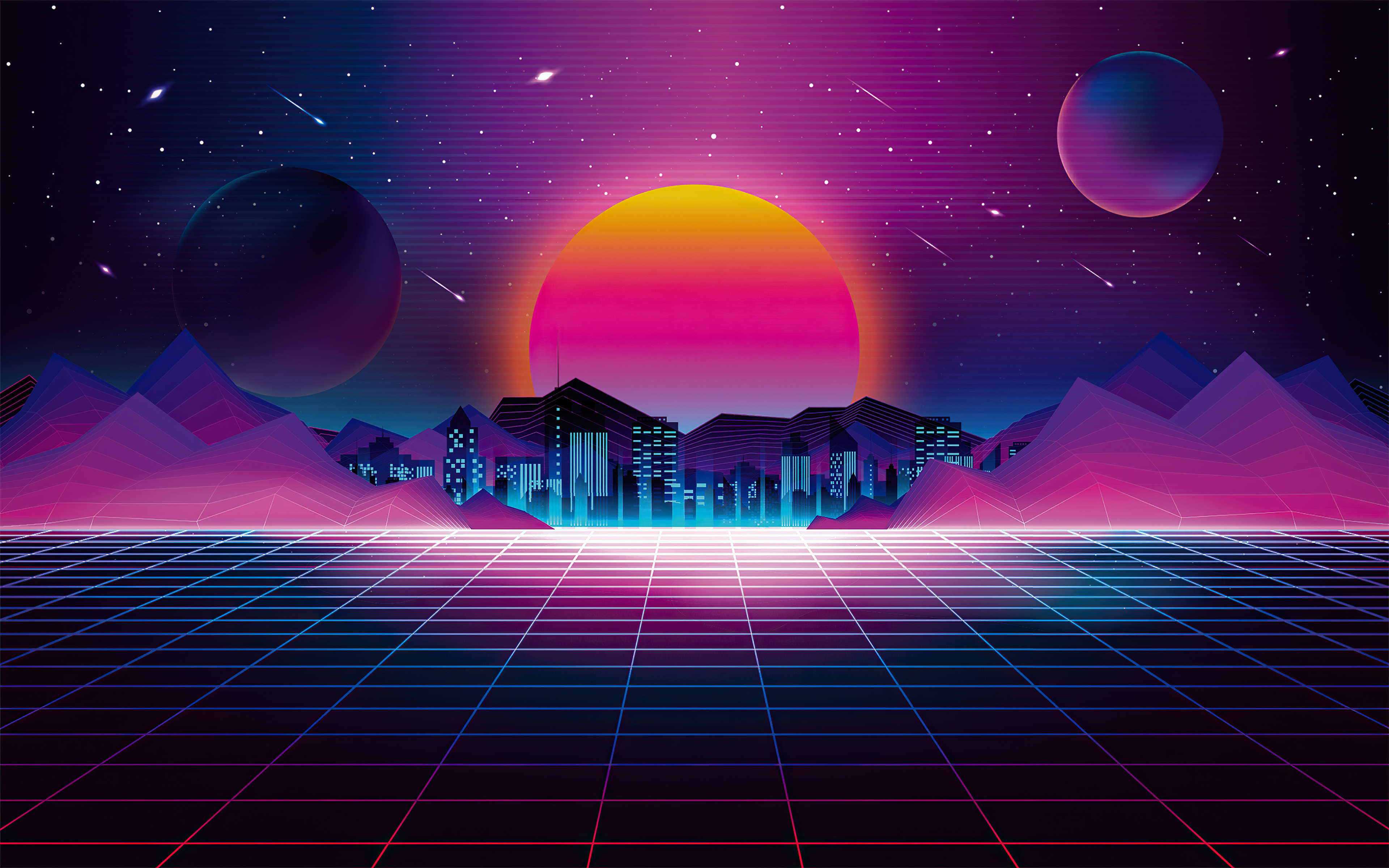Retro City Sunset 4k 4K , HD
