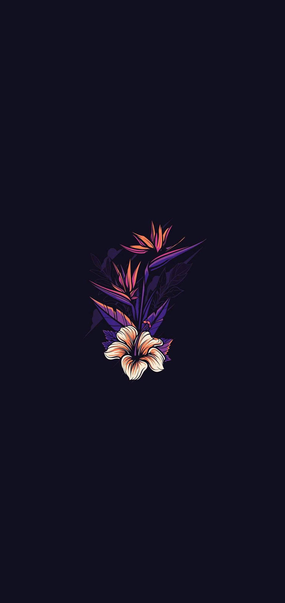 AMOLED Android Black Flower Wallpaper