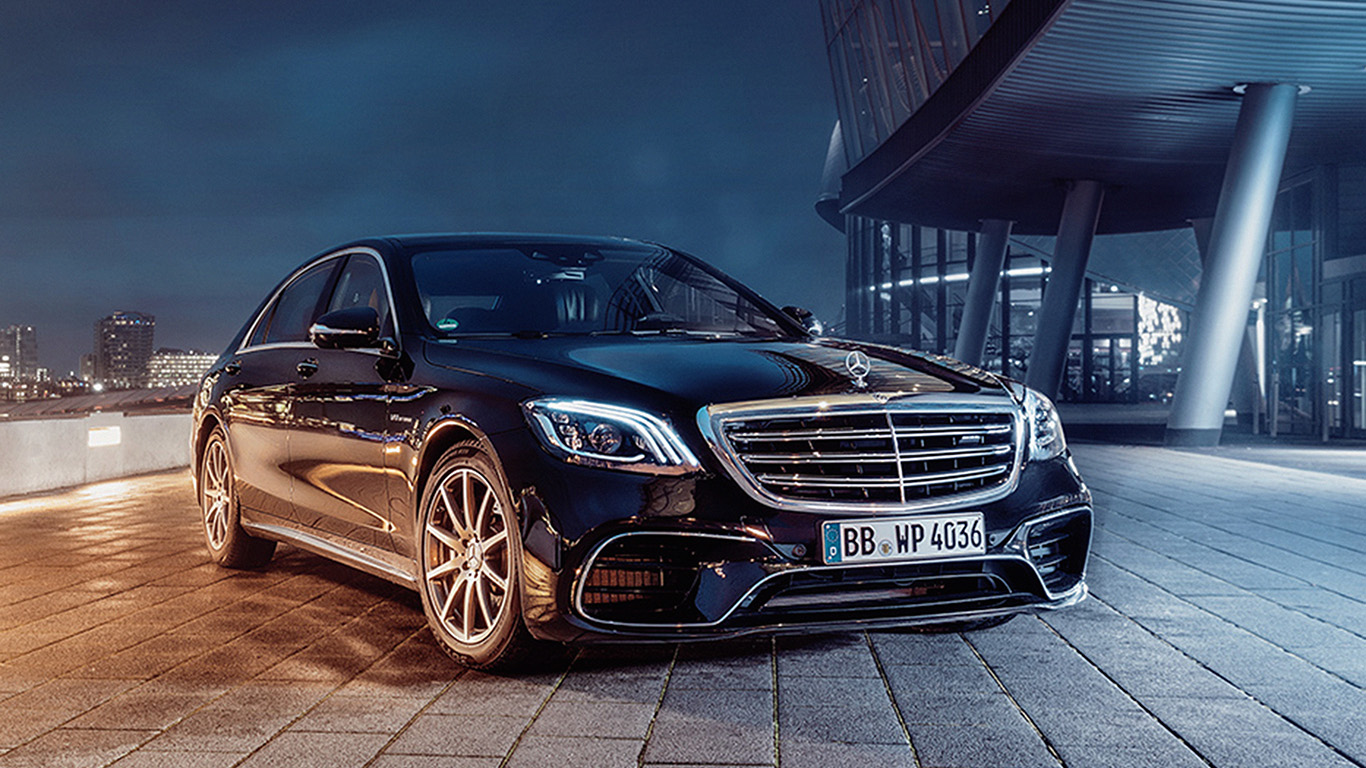 Car Benz Black City Drive Art