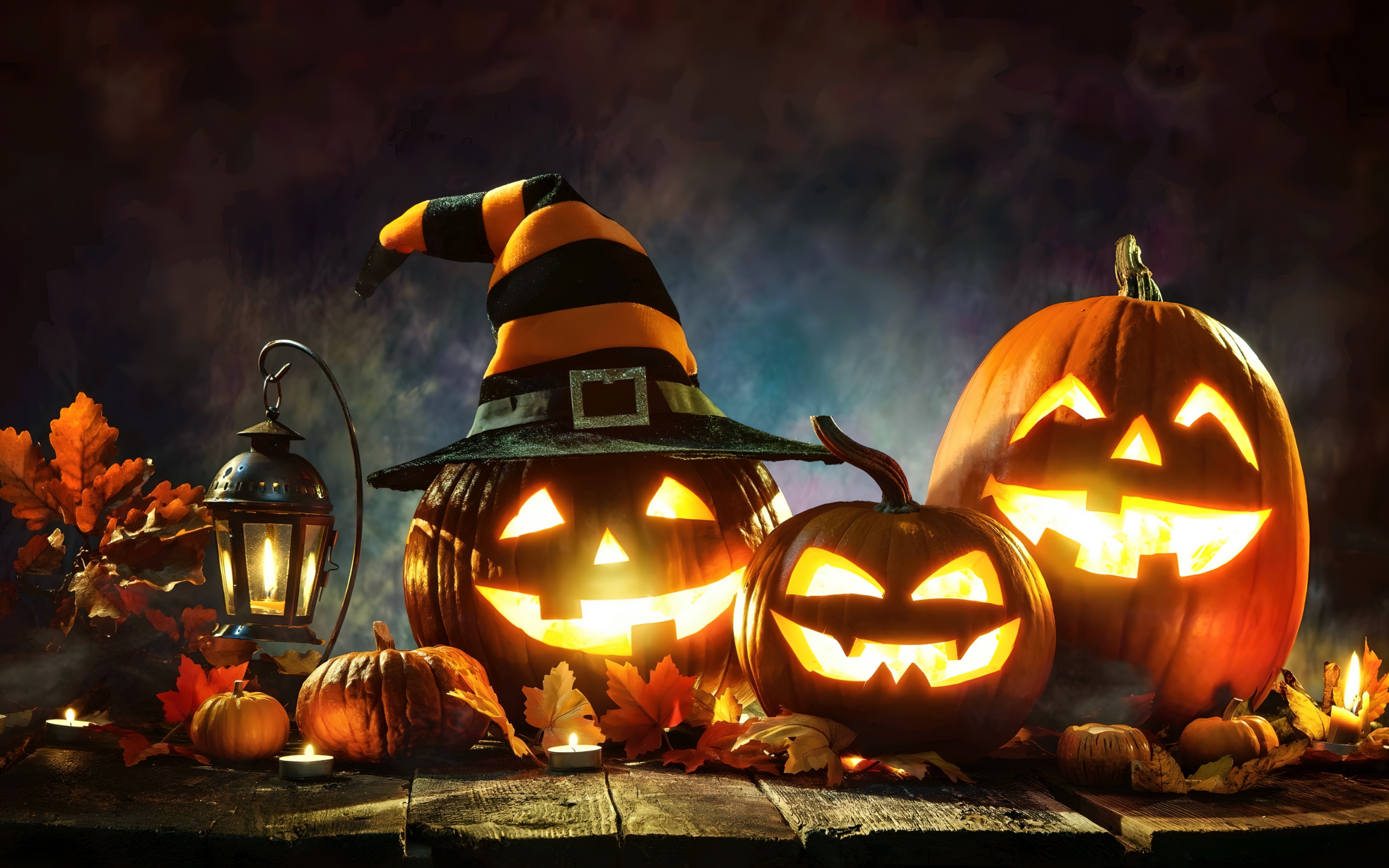 Halloween pumpkins Wallpaper 4K, Decoration, Spooky