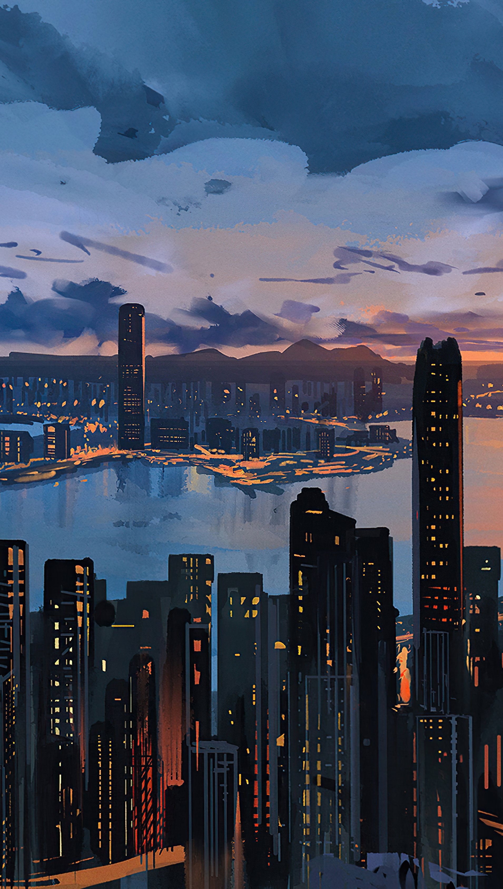Hong Kong City Digital Art Wallpaper 5k