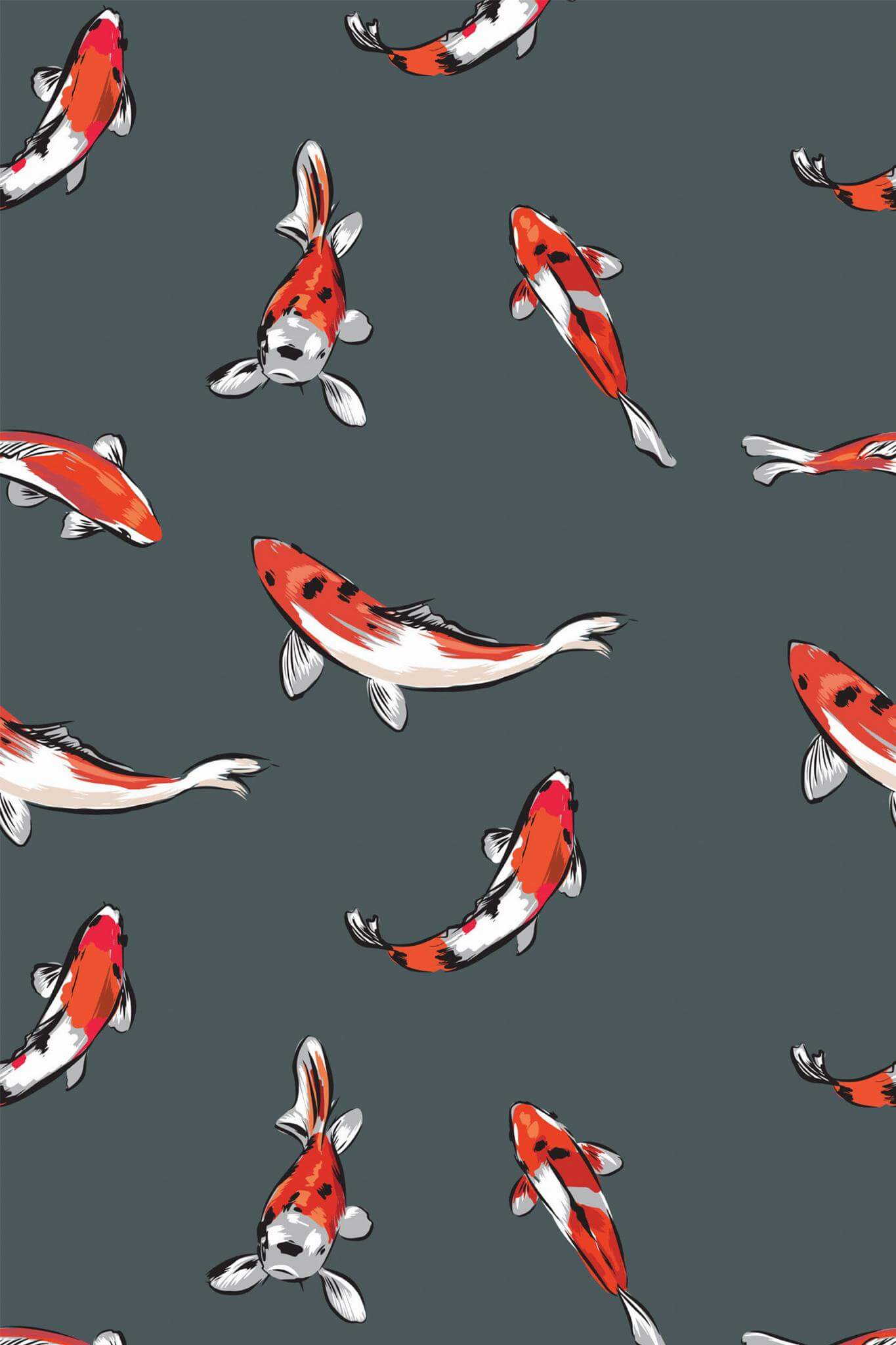 Koi fish Peel and Stick Wallpaper or