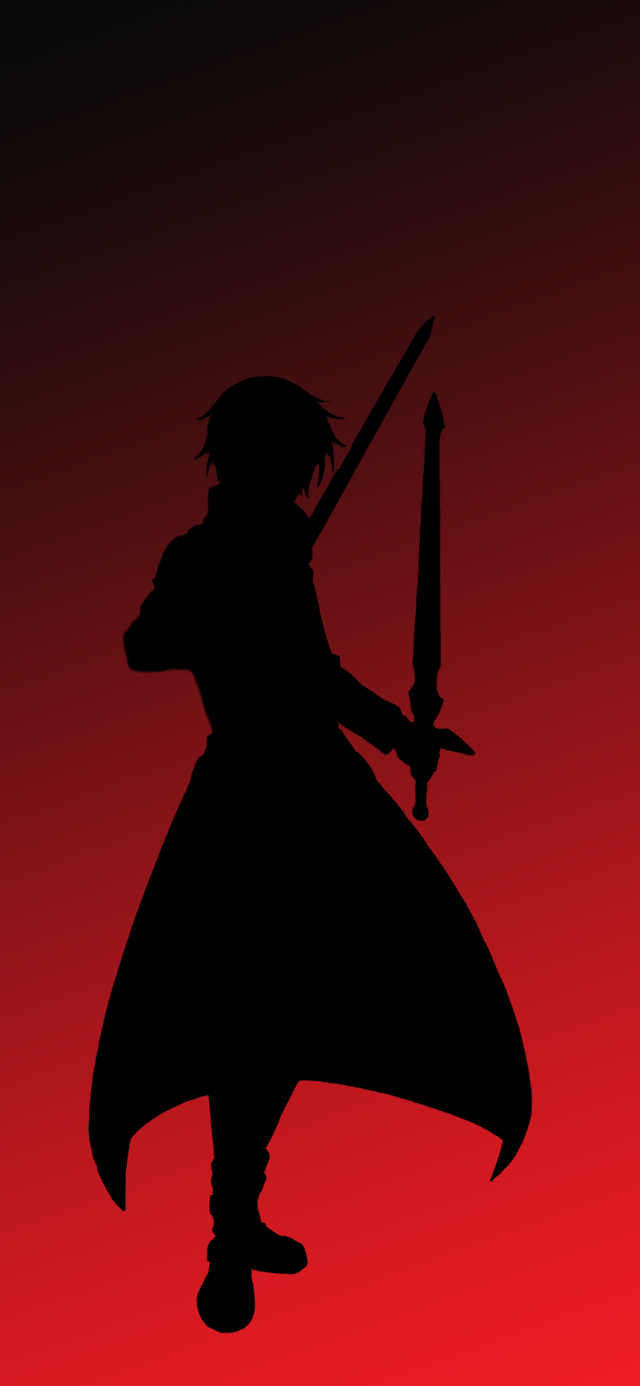 Minimalist Kirito phone wallpaper that