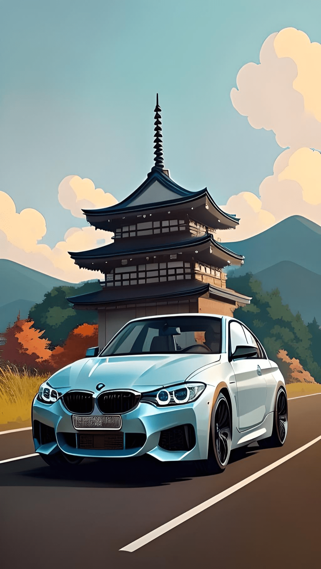Samsung A55 Wallpaper Bmw Car In Road