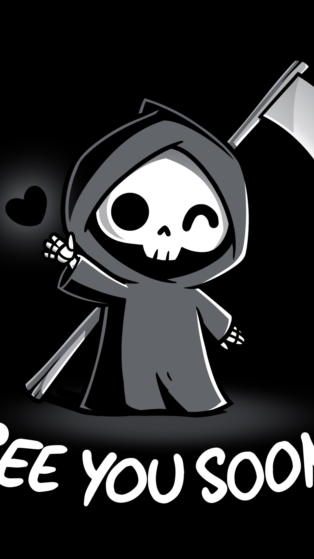 Wallpaper 4K, Grim Reaper, Black heart