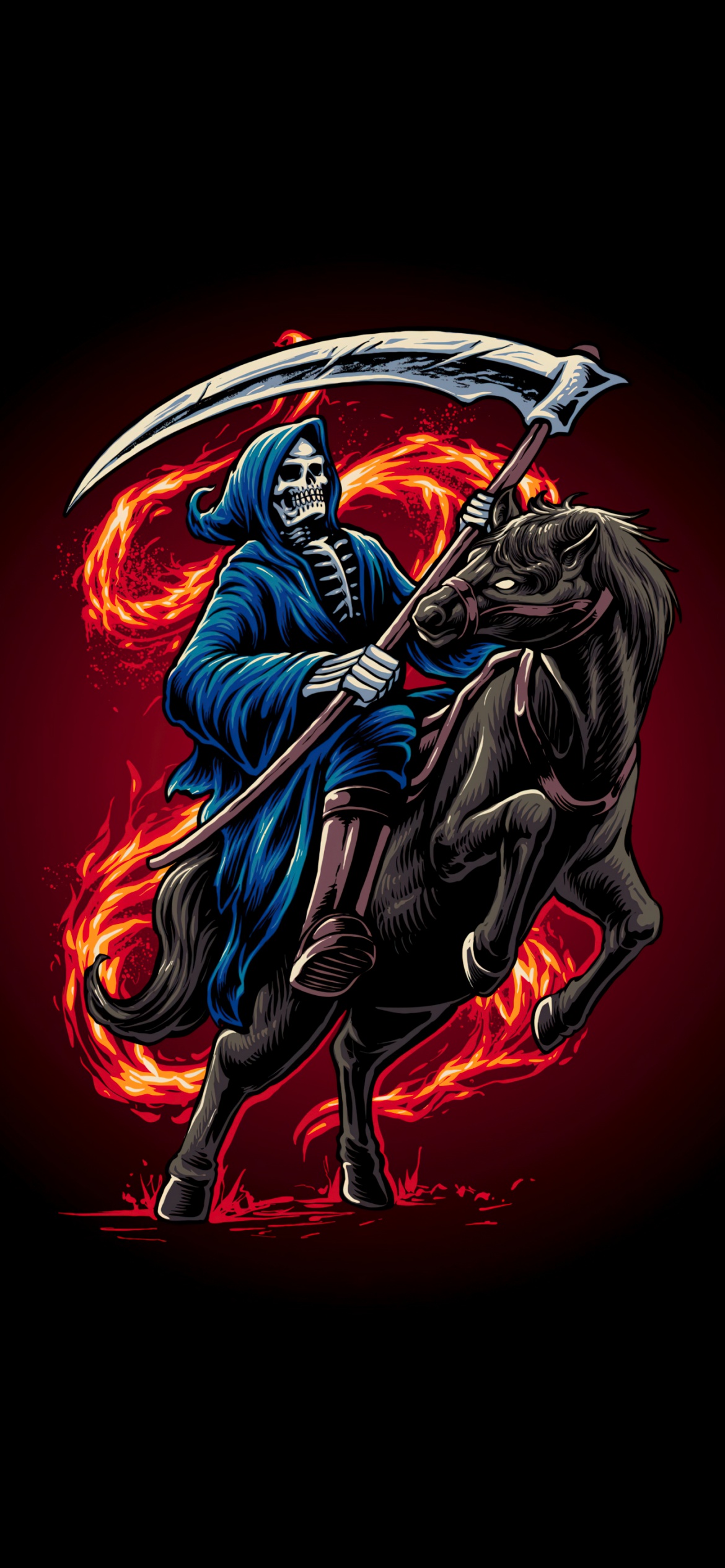 Grim Reaper Wallpaper 4K, Horse, 5K, AMOLED