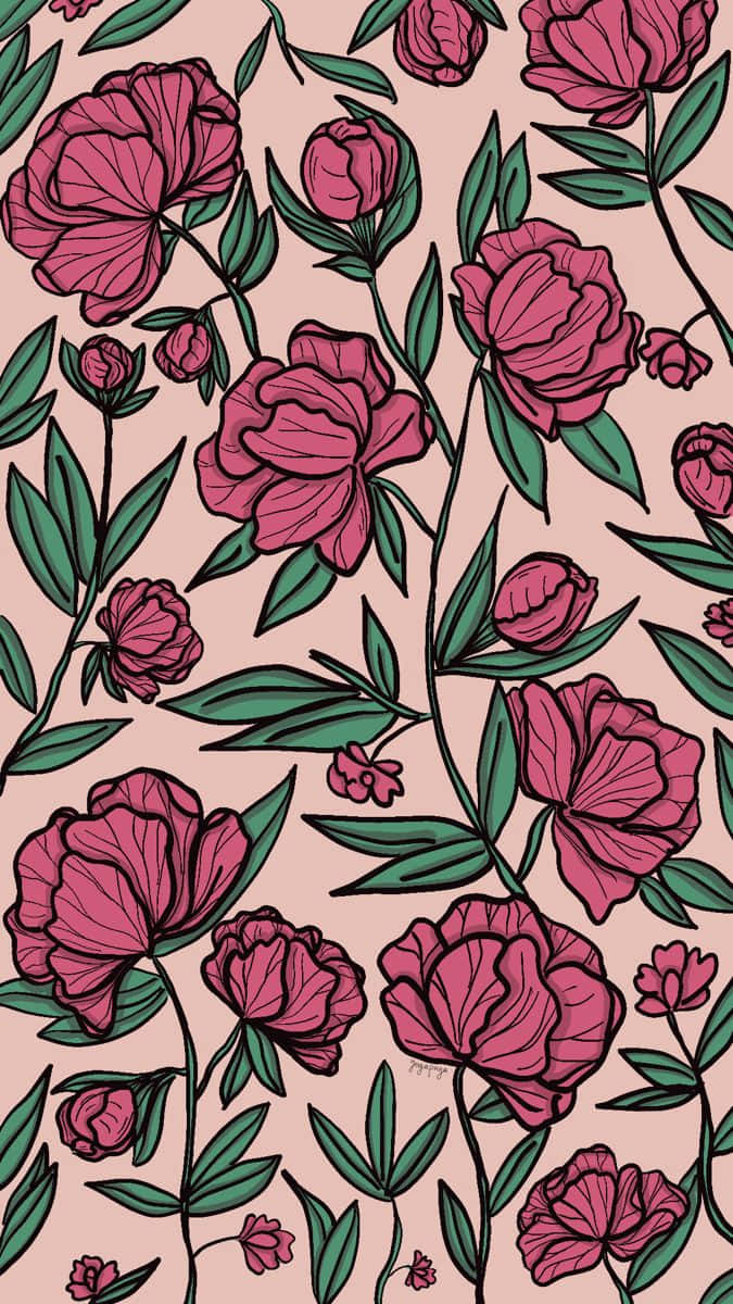 Pink and Green Aesthetic Wallpaper