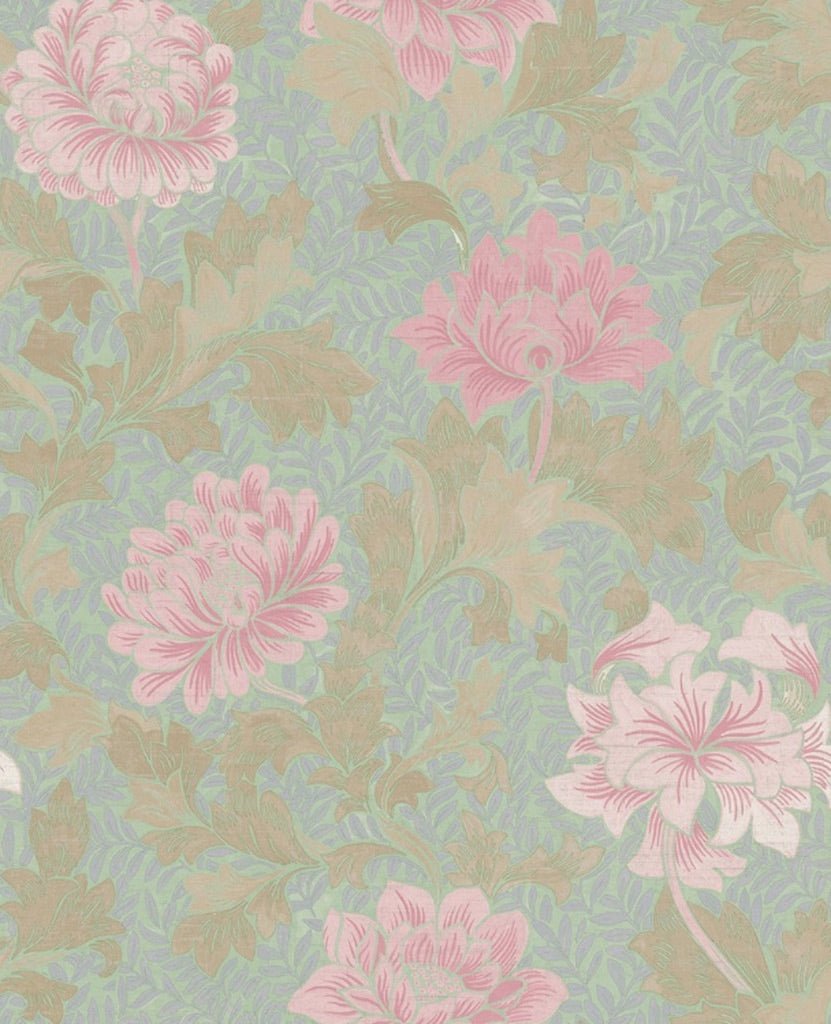 Pink Floral Peel and Stick Wallpaper