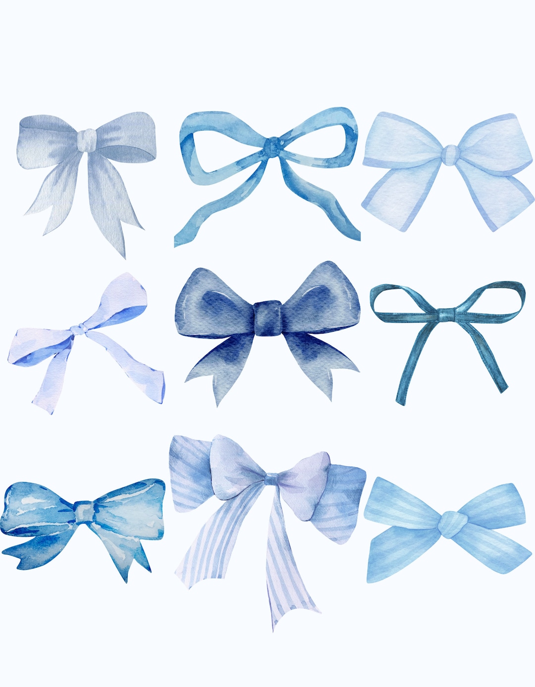 Blue Coquette Bow Aesthetic PNG