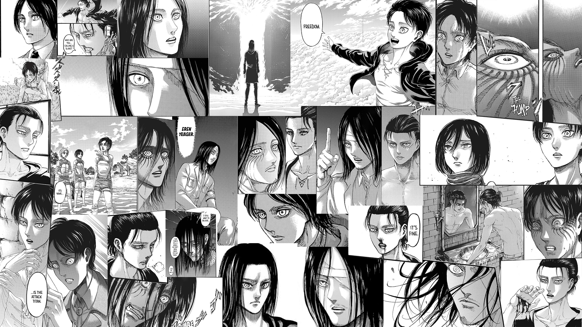 Made my own Eren Yeager wallpaper, r