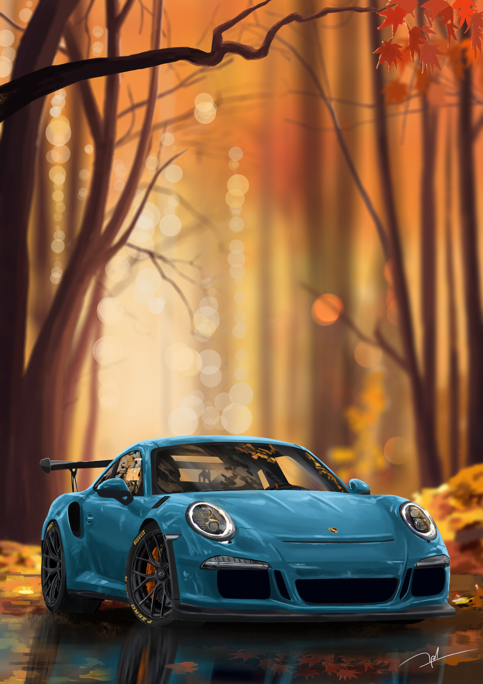 Porsche GT3 RS in autumn