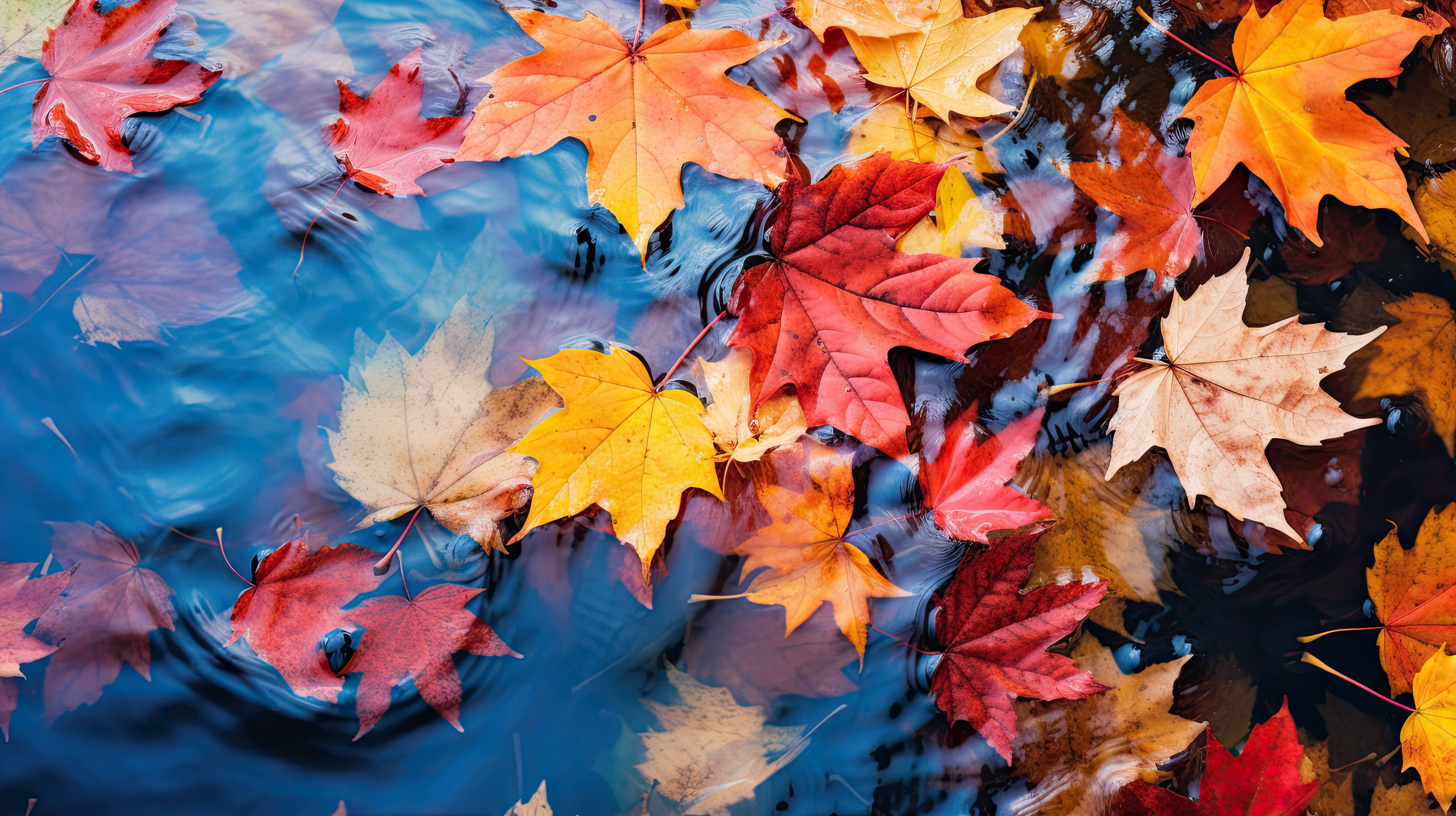 An image of scattered autumn leaves