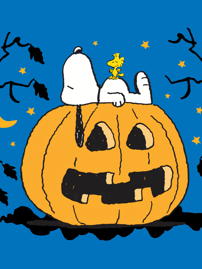 Snoopy Wallpaper 4K, Halloween Pumpkin