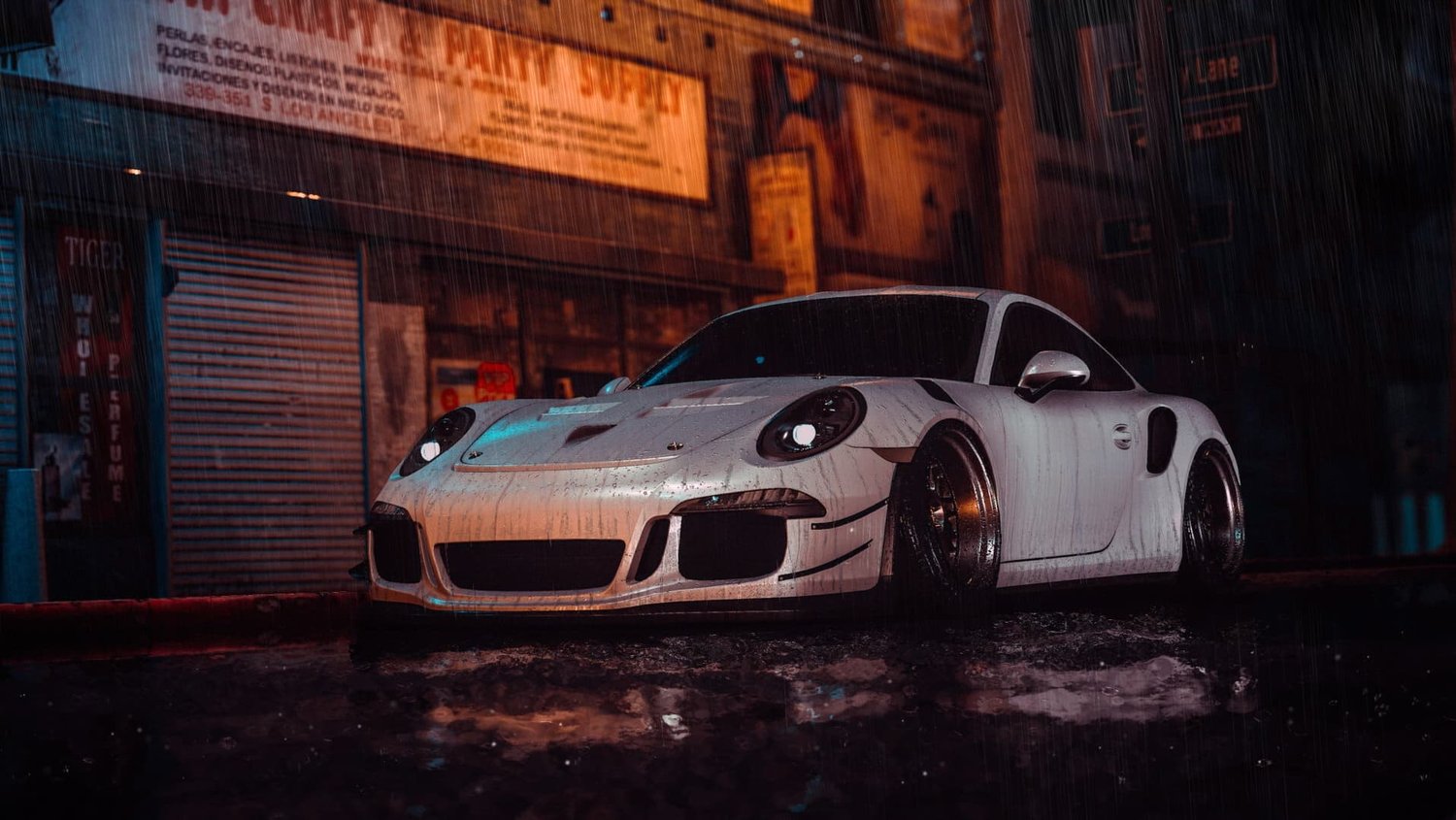 Porsche 911 GT3: Rain Drenched Streets