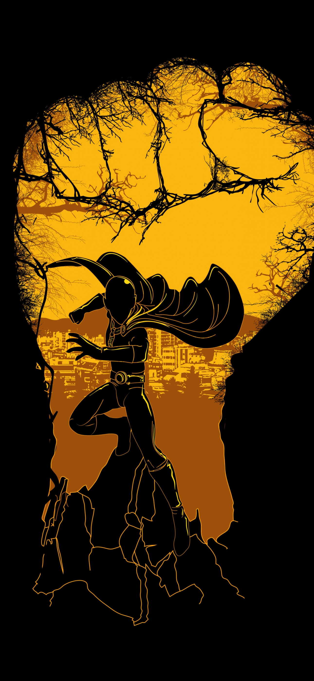 One Punch Man Wallpaper 4K, AMOLED