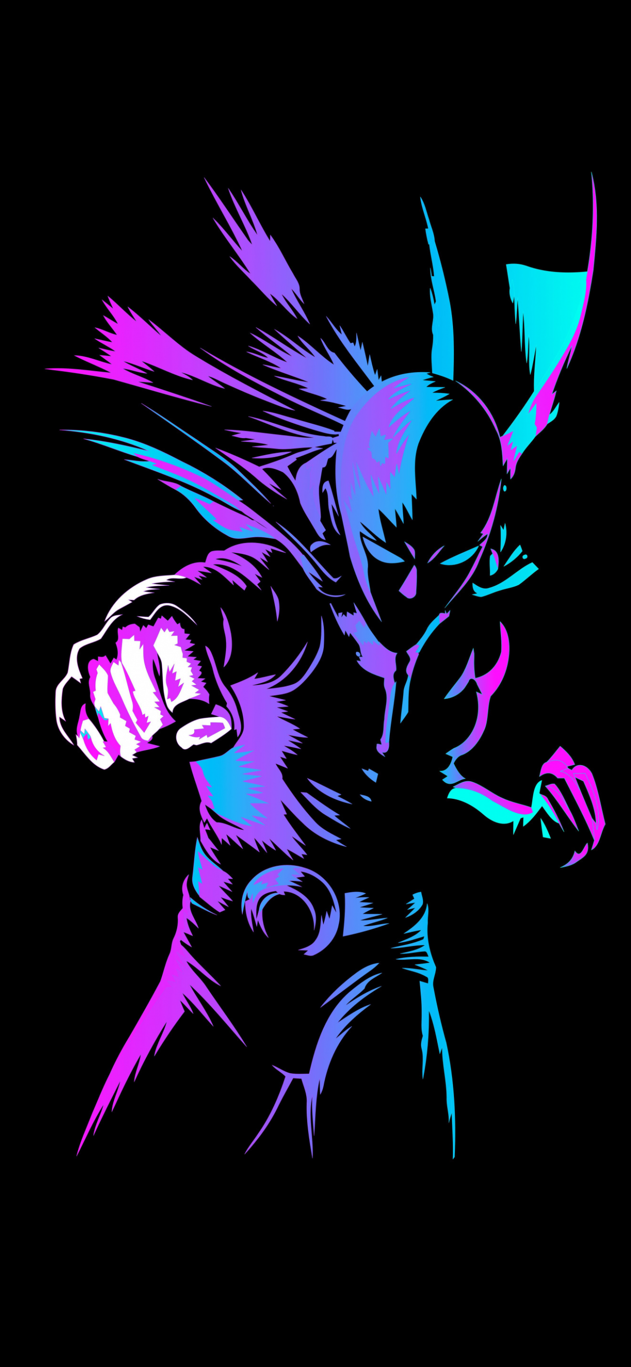 Saitama Wallpaper 4K, Neon art, One