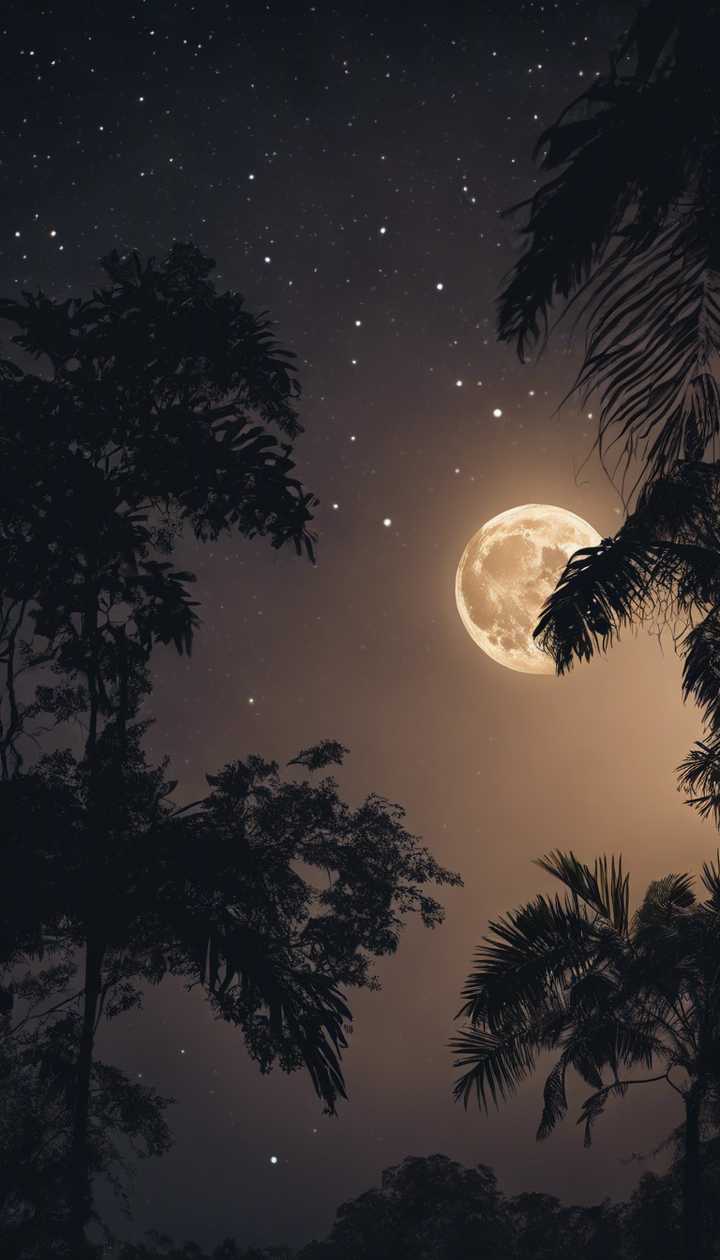 A night time over the Amazon jungle