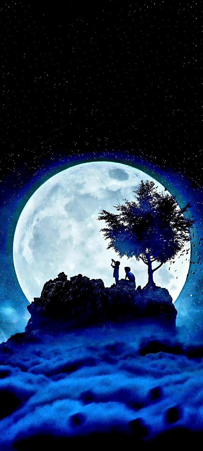 Mobile Full Moon Wallpaper